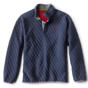 ORVIS Quilted Blue Gray XL Pullover Outdoor Sweatshirt